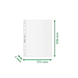 thumbnail of Funda portadocumentos (Bolsa 25). PP "Piel de naranja" con refuerzo. 100 micras. Leitz Recycle. DIN A5. 6 taladros