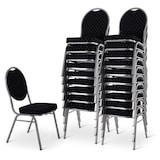 thumbnail of Stapelstuhl 20er-Set, Bankettstuhl stapelbar & gepolstert, Silber/Schwarz, robust, mit stabilem Stahlrahmen | Raburg Vienna