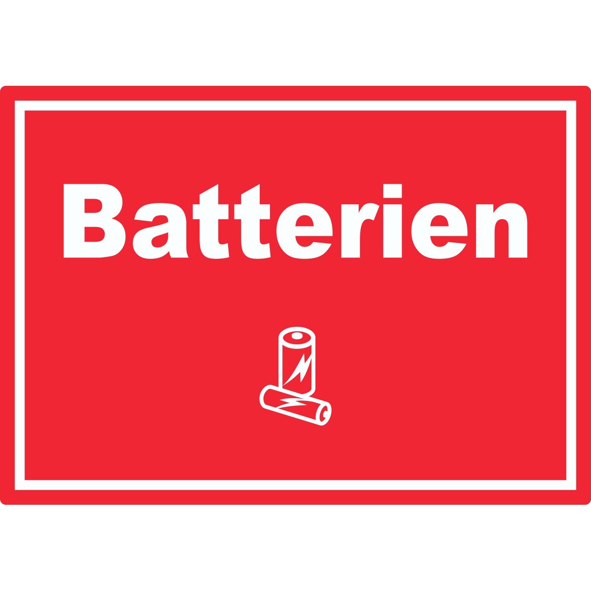 Batterien Mülltrennung Aufkleber Text Symbol AA AAA A7 (74x105mm)