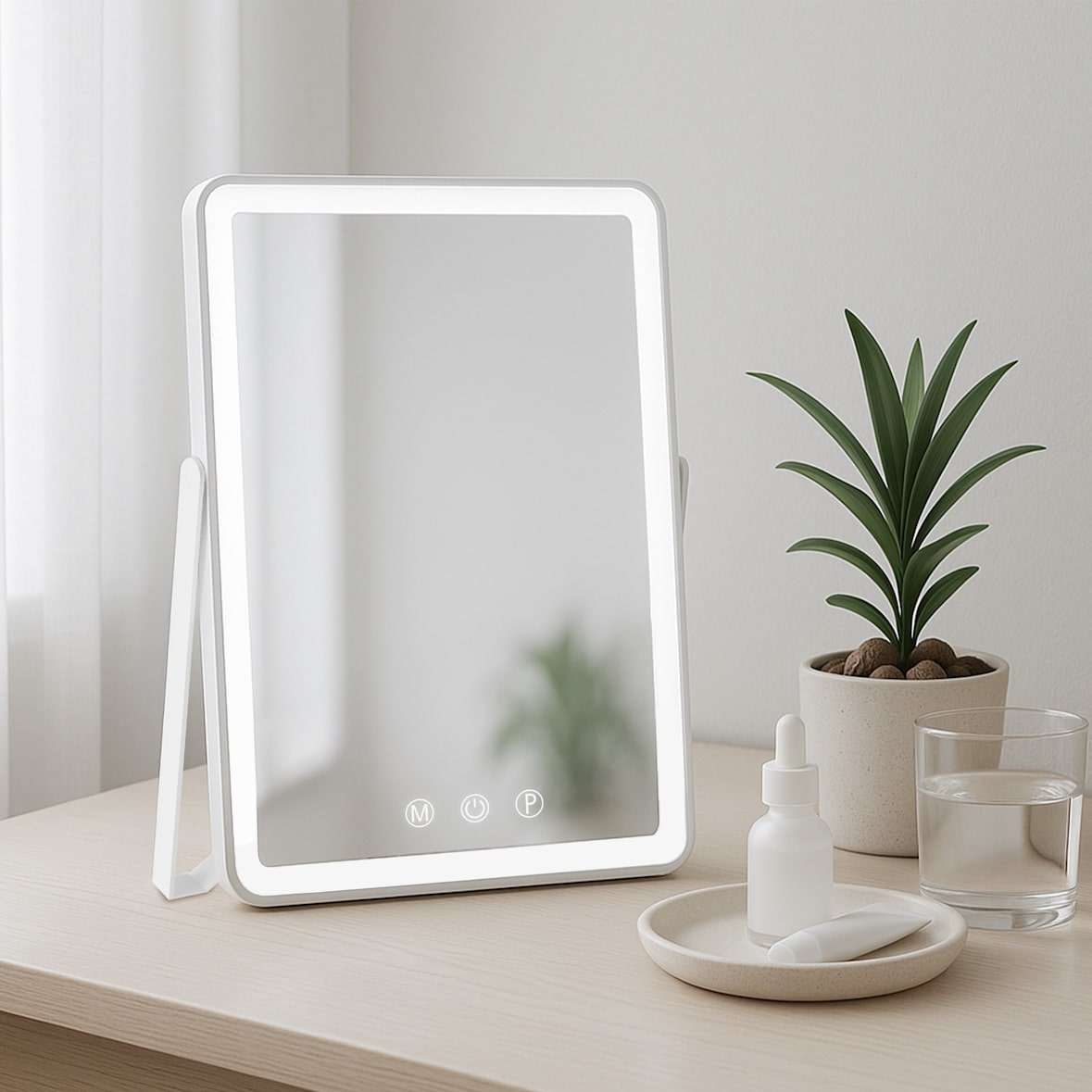 Miroir de courtoisie Caistor Blanc