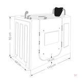 thumbnail of Sitzbadewanne Senioren Wanne Sitzwanne mit Tür S08-TH-A-R 68x110cm