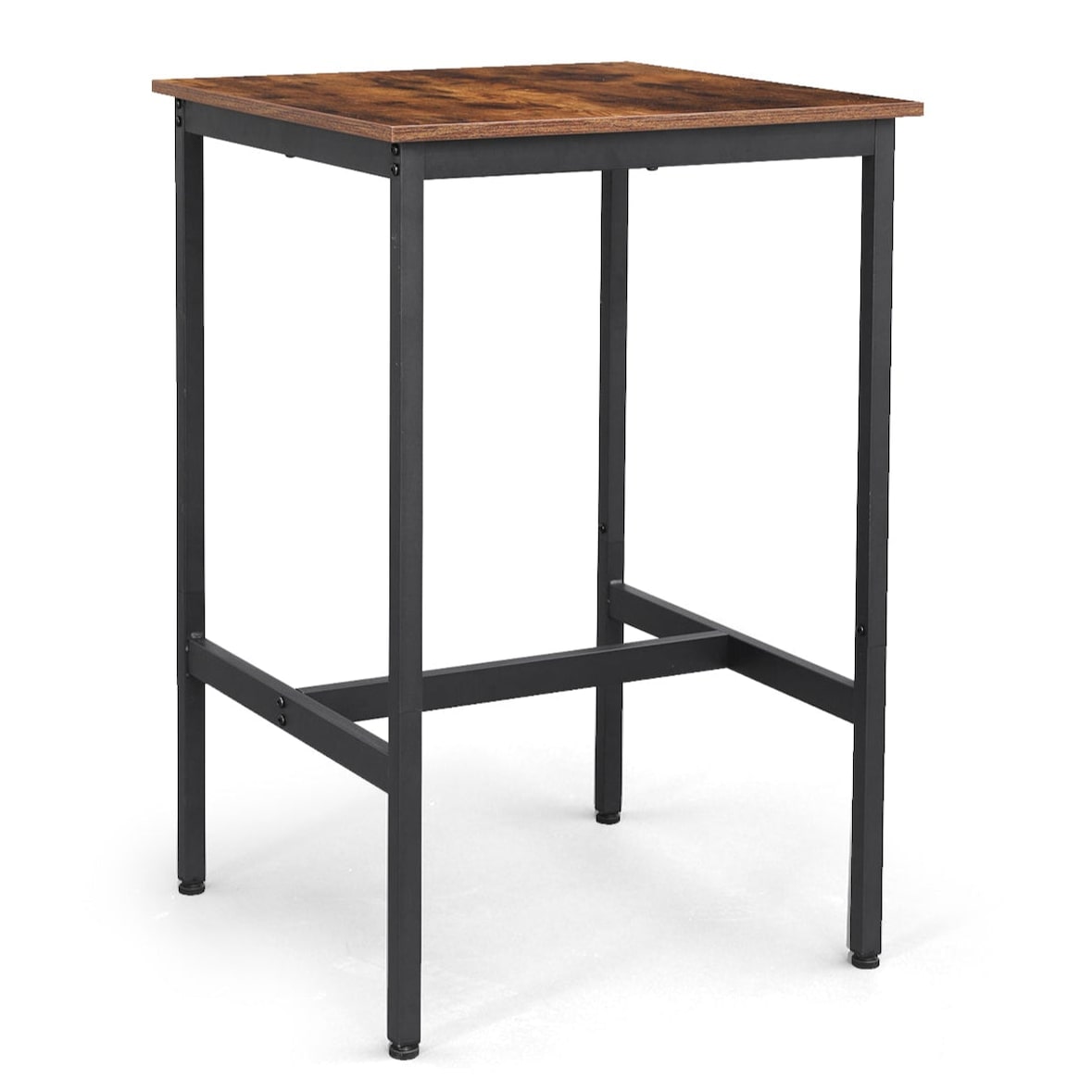 Helloshop26 - Table haute table de bar carrée cadre en acier robuste 60 x 60 x 90 cm montage facile pour cuisine salon style 12_0007677