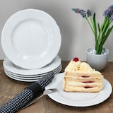 thumbnail of 6er Set Salzburg Kuchenteller weiß Porzellan 6 Personen Relief Dessert-Teller