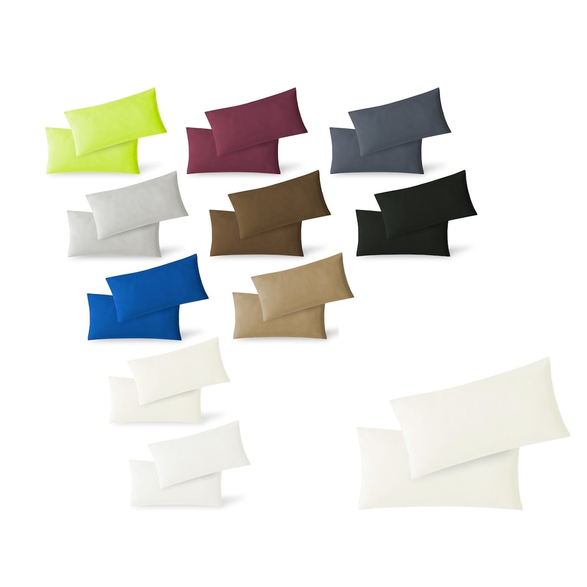 Jersey Kissenbezug Hülle 2 Sparpack Set mit Reißverschluss  hochwertige Qualität 40 x 60 cm natur