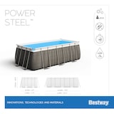 thumbnail of Piscine hors sol Rectangulaire BESTWAY 404x201x100cm - Structure Anticorrosion, Liner Triple Épaisseur, Pompe Échelle Incluses