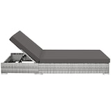 thumbnail of tectake Conjunto de 2 tumbonas y mesa en polirratán y aluminio, ajustable, fundas intercambiables, gris claro