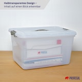 thumbnail of PROREGAL Aufbewahrungsbox mit Deckel 30L 4er Set Klein transparent stapelbar Kunststoffbox Verschlussclips Stapelbox Aufbewahrungsbehälter Büro