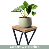 thumbnail of DELUKE® Blumenständer Holz Metallgestell KABRI - 50cm hoch, Eichenholz | Dekoständer für Blumen Pflanzenregal Pflanzenständer