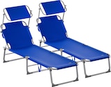 thumbnail of CASARIA® 2er Set Sonnenliege mit Dach Klappbar Gartenliege Wetterfest Liege Blau
