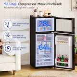 thumbnail of Merax Kühlschrank 92L mit Gefrierfach, Kühl-Gefrierkombination, 64L + 28L, 138 kWh/Jahr, 45 dB, schwarz