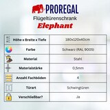 thumbnail of PROREGAL Mega Deal 4x Flügeltürenschrank ELEPHANT Metall Aktenschrank abschließbar 180x120x40cm Stahl 4 Ebenen Stahlschrank Schwarz