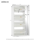 thumbnail of Schuhschrank Spiegelschrank 80x24x147 mit 4 Kippfächern verstellbarem Regal Flurkommode Spiegel Stauraum platzsparend Weiß