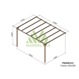 thumbnail of Pérgola madera adosada TOLEDO • 420x300 cm • tratada • madera maciza