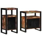 thumbnail of vidaXL Badezimmermöbel Set mit Tür 2 pcs Braun recyceltes Massivholz