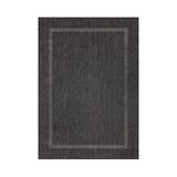 thumbnail of Carpetsale24 In & Outdoor Teppich Wetterfest 160 x 230 cm Schwarz in Einfarbig Bordüre Design für Balkon, Terasse, Küchenteppich