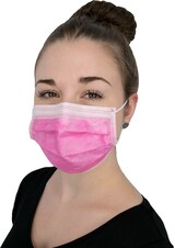 thumbnail of OP-Mundschutz, pink, 100% Fleece, latexfrei, 3-lagig  500 Stück