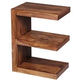 thumbnail of Beistelltisch `E` Cube `Nako`: Sheeshamholz, E-Konstruktion, 45x30 cm, 60 cm Höhe, handgefertigt. Braun, 45x30x60 cm | Kadima Design