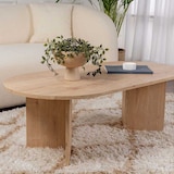 thumbnail of Table basse ovale en aggloméré Sable chêne Hanah Home