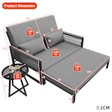 thumbnail of Merax Merax Modulares Gartenmöbel Set, 2-in-1 Sonnenliege & Gartensofa, Kissen & verstellbare Rückenlehne, Grau