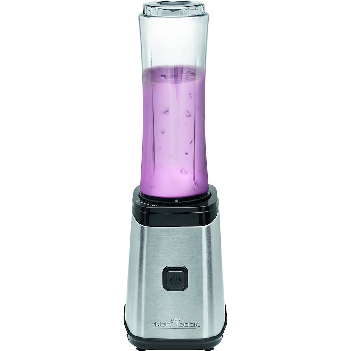 Proficook SM 1078 Batidora Vaso Individual Good To Go, Smoothie Maker, 2 Botellas Portátiles 0,6L, Libre BPA 250W Plata