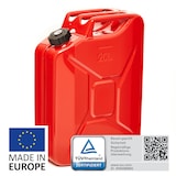 thumbnail of BW® Kraftstoffkanister Metall Benzinkanister 20 Liter mit Schraubverschluss - Rot - RAL 3000 - TÜV-geprüft und UN-Zulassung - Made in Europe
