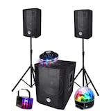 thumbnail of Sono complète 1000W, USB Bluetooth Caisson bi-amplifié 600W, 30cm, 3 jeux de lumières LED Animation Club, Soirée