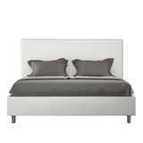 thumbnail of Letto contenitore imbottito 160x190 similpelle bianco Focus