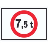 thumbnail of Durchfahrt verboten 7,5 Tonnen Symbol Aufkleber A3 (297x420mm)