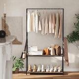 thumbnail of COSTWAY Suporte para Roupas, Suporte para Casaco Autónomo com 2 Estantes e Carril de Roupa Resistente,