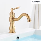 thumbnail of NALA | Vintage Hotel Gastro Messing gebürstet  niedrige Badarmatur |Retro Premium Edelstahl Wasserhahn  Waschbecken klein |Mischbatterie 2 Anschlüsse