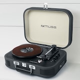 thumbnail of Platine vinyle stéréo Noire 33/45/78 tours avec enceintes intégrées - USB/SD/AUX - Prise casque+clé USB 32Go