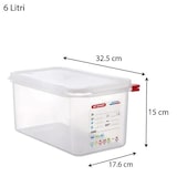 thumbnail of ARAVEN 03031 recipiente de almacenar comida Dispensador Rectangular, Ancho: 325 mm, Profundidad: 176 mm,  Altura: 150 mm,  6 L, Translúcido, 1 pieza