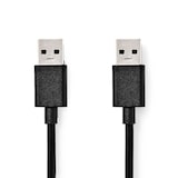 thumbnail of Nedis USB-Kabel - USB 3.2 Gen 1 - USB-A Stecker - USB-A Stecker - 5 Gbps - Vernickelt - 1.00 m - Rund - PVC - Schwarz - Box