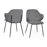 thumbnail of SalesFever Armlehnstuhl | 2er Set | Texturstoff | B 54 x T 55 x H 83 cm | Grau