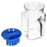 thumbnail of 2x KORA Kühlschrankkrug mit Deckel blau 0,5L Henkel Glas-Karaffe Kanne Saft Wasser