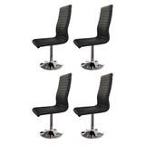 thumbnail of SalesFever Esszimmerstuhl 4er Set | Bezug Kunstleder | Gestell Metall Chrom-Optik | 360 Grad drehbar | B 45 x T 65 x H 106 cm | schwarz