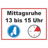 thumbnail of Mittagsruhe 13 bis 15 Uhr Schild A5 (148x210mm)