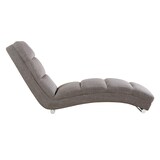 thumbnail of SalesFever Chaiselongue | mit Quersteppung | Bezug Strukturstoff | Metallfüße aus Chrom | B 60 x T 170 x H 82 cm | grau