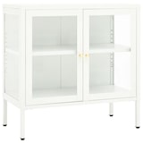 thumbnail of vidaXL Sideboard Weiß 70x35x70 cm Stahl und Glas
