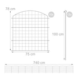 thumbnail of Relaxdays Teichzaun, 10 Zaunelemente, HB je 78x75 cm, Garten, Begrenzungszaun Oberbogen, zum Stecken, Metall, dunkelgrün