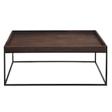 thumbnail of Mesa de centro HWC-K71, mesa de centro mesa auxiliar, madera maciza metal 46x110x60cm ~ marrón oscuro