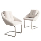 thumbnail of Merax Freischwinger (Set, 2 St), 2er Set Esszimmerstühle mit Rückenkissen Polsterstuhl Schwingstühle, Beige