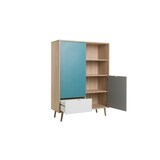 thumbnail of Cuba Buffet Haut Decor Chene Sonoma Et Blanc  - Style Scandinave - L 103 X P 40 X H 139  Cm