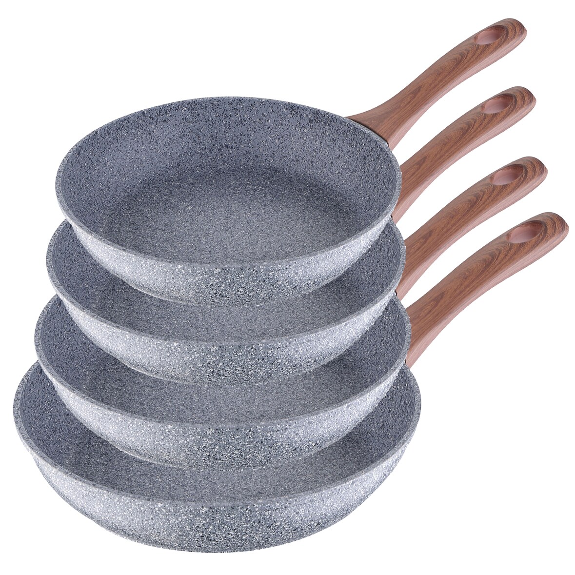 Set 4 pcs Juego de Sartenes (20/24/26/28cm) San Ignacio Granito en color Gris
