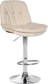 thumbnail of Décoshop26 - Hoher Barhocker x1 für Küche und Bar mit weichem cremefarbenem Stoffsitz und verchromtem Metallgestell 10_0005697