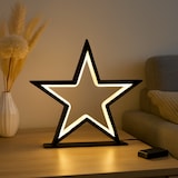thumbnail of LED Metallstern schwarz 34 cm mit 70 warmweißen LEDs für Innen
