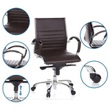 thumbnail of Bürostuhl / Chefsessel PARMA 10 Leder braun Chrom hjh OFFICE