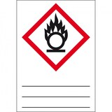 thumbnail of Aufkleber I Gefahrensymbol Flamme/Kreis GHS 03, z.Beschriften u.Laminieren, Folie, 105x148mm