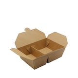 thumbnail of 200 Takeaway Foodboxen Menübox 1000ml 2-geteilt Papier braun fettdicht
