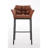 thumbnail of Conjunto de 2 bancos de bar DAMASO em imitação de pele com estrutura de 4 pernas marrom claro/preto